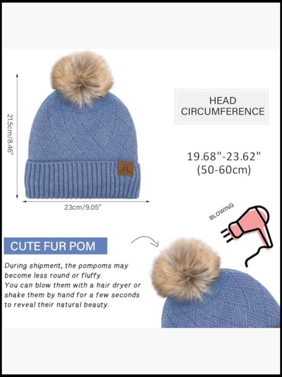 Winter Knit Beanie Scarf Gloves Set with Fleece Lining Touchscreen main image 6